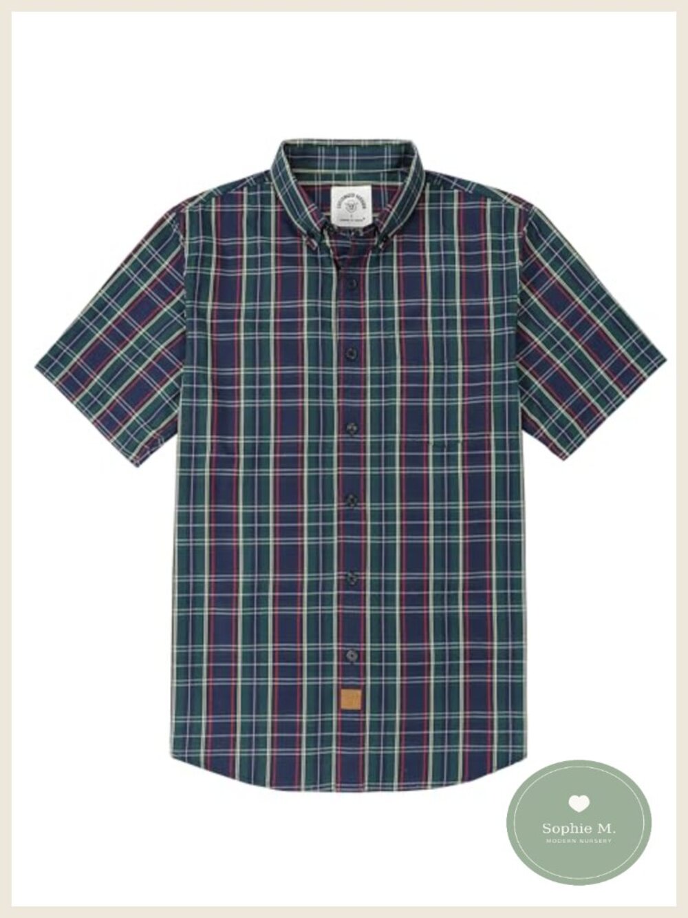 Mens Short Sleeve Button Down Shirt Casual Cotton Blend Plaid Summer